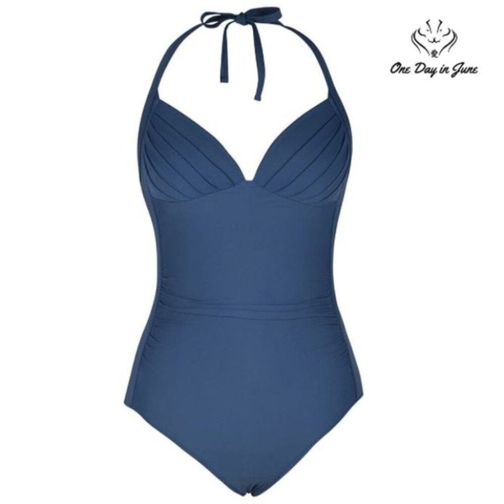 Coastal Rose Halter Ruched One Piece Swimsuit Size 6